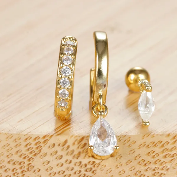 Zirconia Water Drop Earrings - Image 4