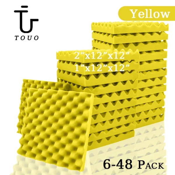 TOUO Egg Trough Wall Soundproof Foam 6 12 24 48 Pcs High Density Sound Absorbing Material Acoustic Foam Ceiling Noise Insulation - Image 9