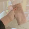 Mink Fleece Fingerless Gloves