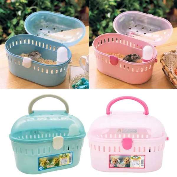 Portable Travel Hamster Cage Carrier Breathable Outdoor for Hamster Small Animals Vacation Easy to Clean Comfortable