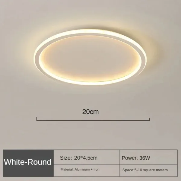 Simple Nordic Style Lighting Ceiling Lamp All White And Black Edge Modern Living Room Lamp Bedroom Home Lighting Decoration - Image 6
