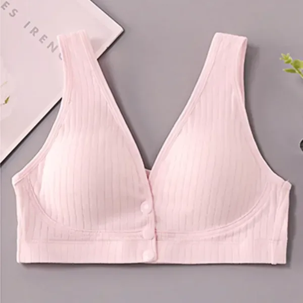 Pure Cotton Nursing Bra Women's Breastfeeding Maternity Underwear Women Pregnancy Plus Size Bralette Gather Crop Top Women - Image 5