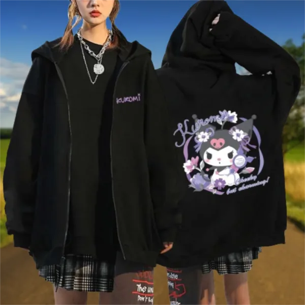 Essential Hoodies Women's Sale Cardigan Zipper Hoodies Sanrio Hello Kitty Kuromi Long Sleeve Women's Autumn and Winter Sweatshir - Image 5