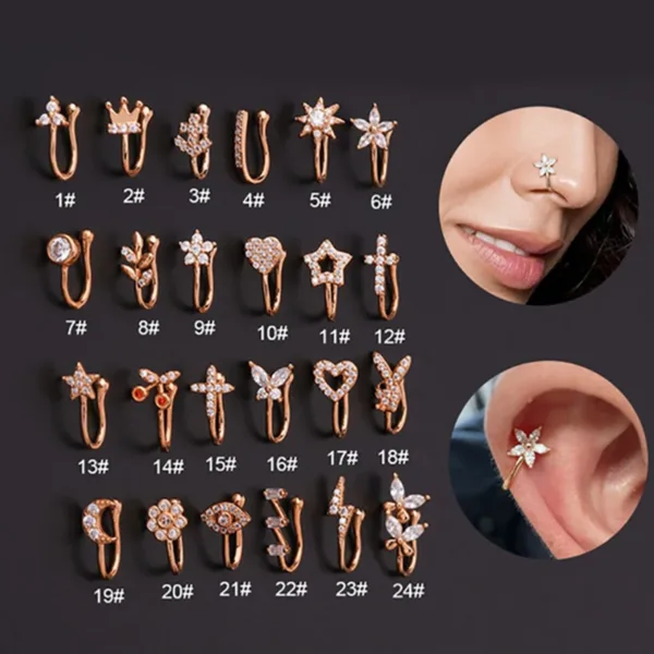 Fake Piercing Clip Nose Ring - Image 6