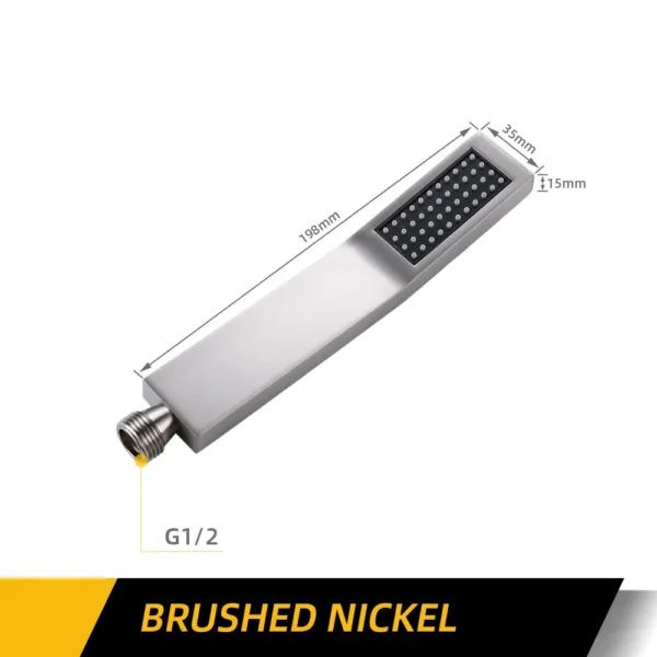 Square HandHeld Shower Head Bathroom Accessories Products Made Of Solid Brass Bend Hand Hold Shower High Pressure Water - Image 3