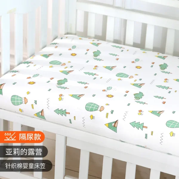 120*60cm Cotton Crib Pad For Children Waterproof Breathable Knitted Bed Sheet For Babies Mattress CoverFor Newborns - Image 5