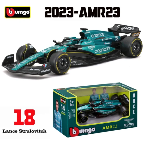 Bburago 1:43 Mercedes-AMG W14 W15 #44 #63 Racing Formula Car Static Simulation Diecast Alloy Model Car - Image 28