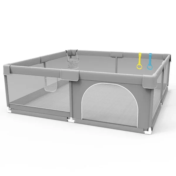 IMBABY Baby Playpens Light Gray Corralito for Baby Playground with Pull Ring Child Safety Barrier Fence Ball Box Game Playpen - Image 3