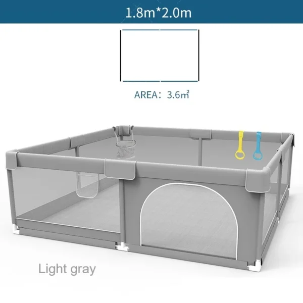 IMBABY Baby Playpens Light Gray Corralito for Baby Playground with Pull Ring Child Safety Barrier Fence Ball Box Game Playpen - Image 13