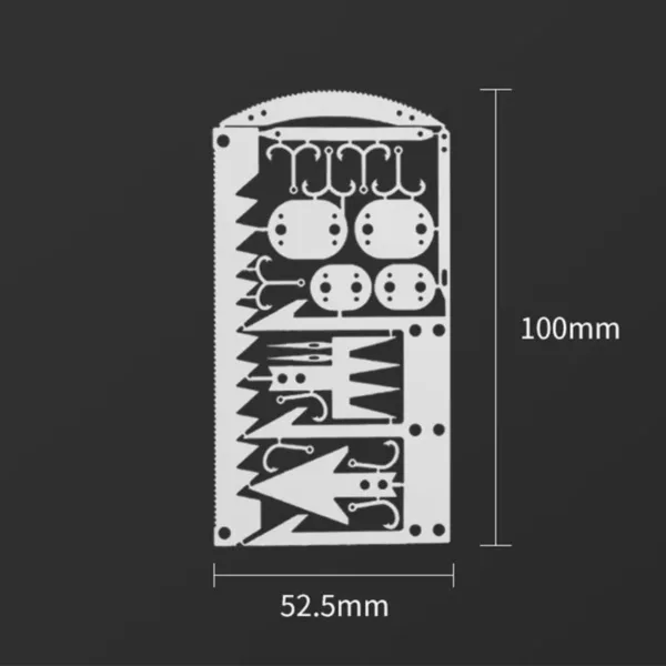 1PC Survival Tool Card 22-in-1 Portable Stainless Steel Camping Tools Multifunctional Fishing Supplies Outdoor Emergency