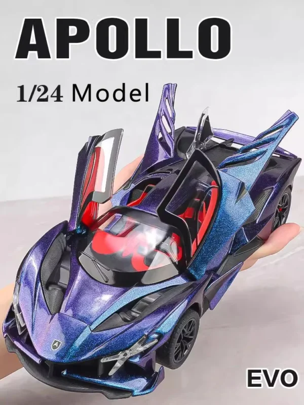 New 1:24 Apollo Evo Alloy Car Model Simulation Sound And Light Pull Back Toy Car Metal Sports Car Boys Collection Ornaments Gift - Image 7