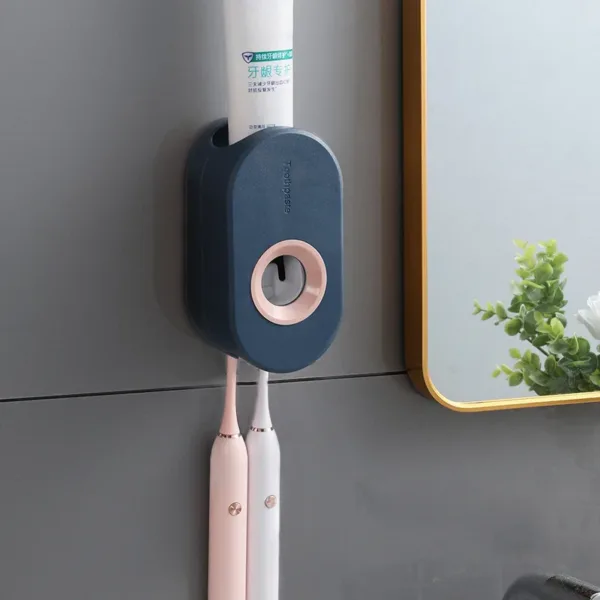 Bathroom Accessories organizer Set Toothbrush Holder Automatic Toothpaste Dispenser Holder Toothbrush Wall Mount Rack Tools Set - Image 7