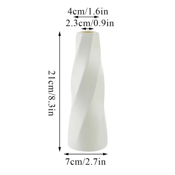 Plastic Vase White Imitation Ceramic Flower Pot Plants Basket Nordic Wedding Decorative Dining Table Bedroom Home for Decoration - Image 4