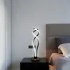 Bymaocar Modern Black Bedroom LED Spiral Table Lamp Bedside Desk Home Decoration Curved Light 6000K-6500K Low Energy Consumption