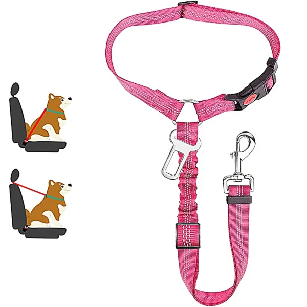 New Solid Two-in-one Dog Harness Leash Pet Car Seat Belt BackSeat Safety Belt Adjustable for Kitten Dogs Collar Pet Accessories - Image 5