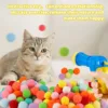 Cat Toy Balls,1 Cat Ball Launcher and 100Pcs 1.2inch Cat Pom Pom Balls Colorful and Soft Cat Balls Toys Cat Fetch Shooter for In - Image 2