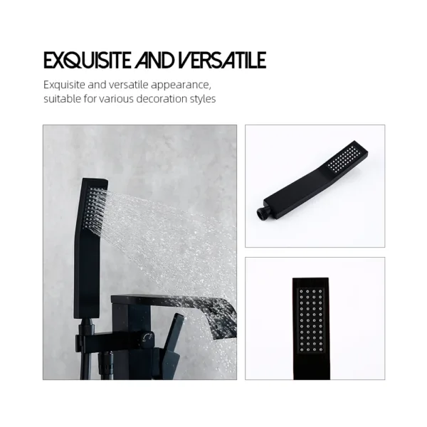 Square HandHeld Shower Head Bathroom Accessories Products Made Of Solid Brass Bend Hand Hold Shower High Pressure Water - Image 10
