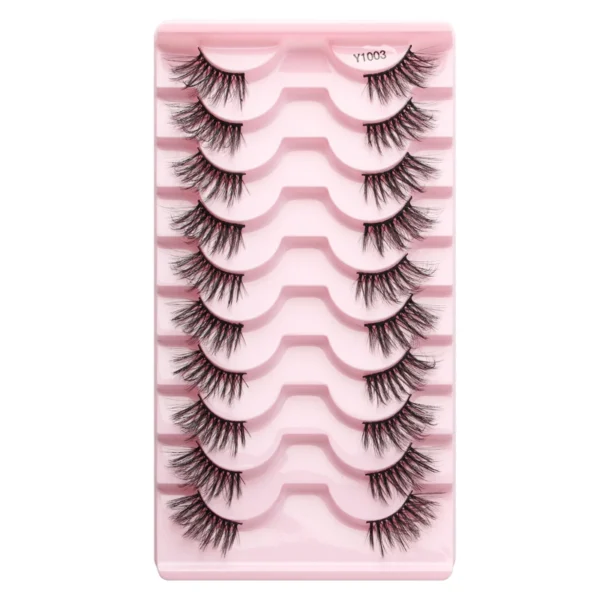 SHIDISHANGPIN 5/10Pairs False Lashes Cat Eye Eyelashes Eyelash Extension 3D Mink Half Lashes Natural Makeup faux Cils maquiagem - Image 12