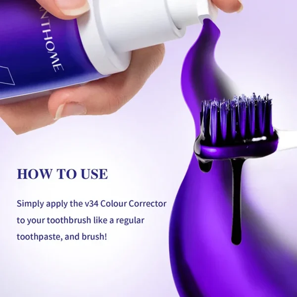 30ml V34 SmileKit Purple Toothpaste Removes Tartar Clean Oral Hygiene Fresh Breath Whitening Teeth Care Products - Image 5
