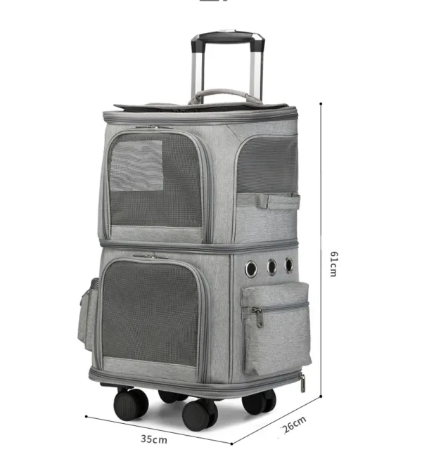 Portable Outdoor Telescopic Pull Rod Case Double-layer Pet Trolley Bag Fodlable Pet Carrier Dog Carrier Cat Carrier - Image 6