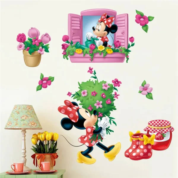 Cartoon Disney Mickey Mouse Minnie Baby Sleep Wall Sticker For Kids Room Decoration Wallpaper Cute Self-Adhesive DIY Mural Decal - Image 8