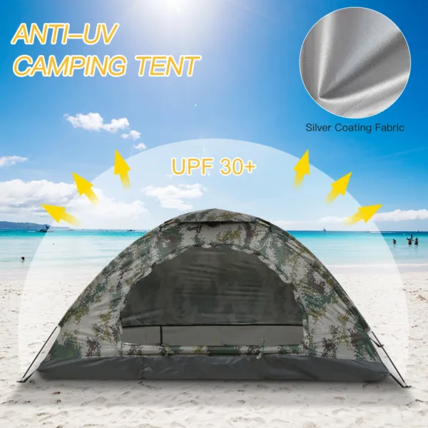 Ultralight Camping Tent Single Layer Portable Tent Anti-UV Coating UPF 30+ for Outdoor Beach Fishing - Image 8