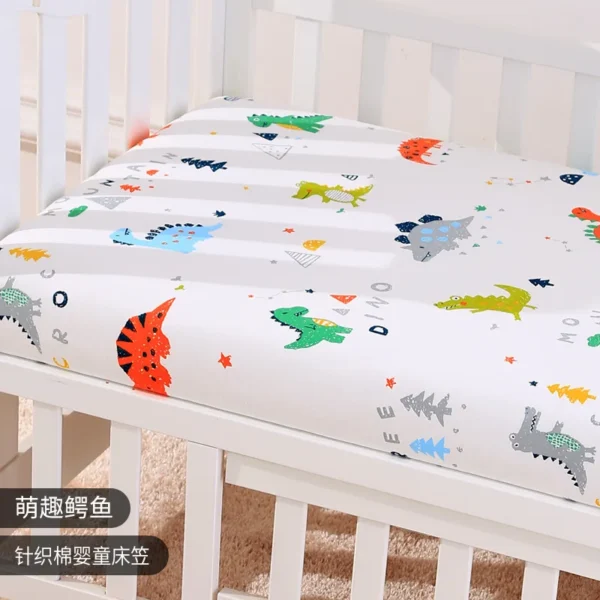 120*60cm Cotton Crib Pad For Children Waterproof Breathable Knitted Bed Sheet For Babies Mattress CoverFor Newborns - Image 2