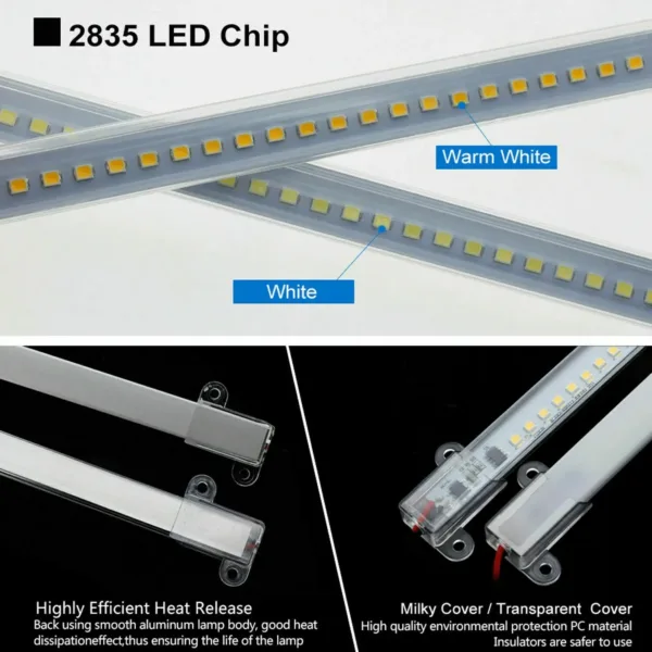 SMD Fluorescent Floodlight Tube Bar 220V LED Rigid Light Strip High Brightness 30cm/40cm/50cm Industries Showcase Display Lamp - Image 6
