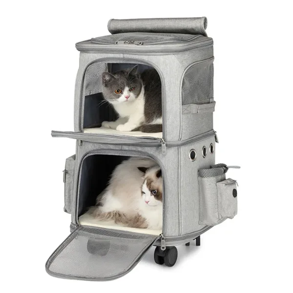 Portable Outdoor Telescopic Pull Rod Case Double-layer Pet Trolley Bag Fodlable Pet Carrier Dog Carrier Cat Carrier - Image 3
