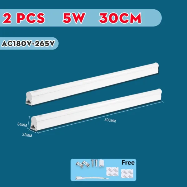 LED Kitchen Cabinet Lamps 220V 110V Led Lights Strip Lighting Fixture 10W 20W 30/50CM For Bedroom Closet Kitchen Lamp Tube Bar
