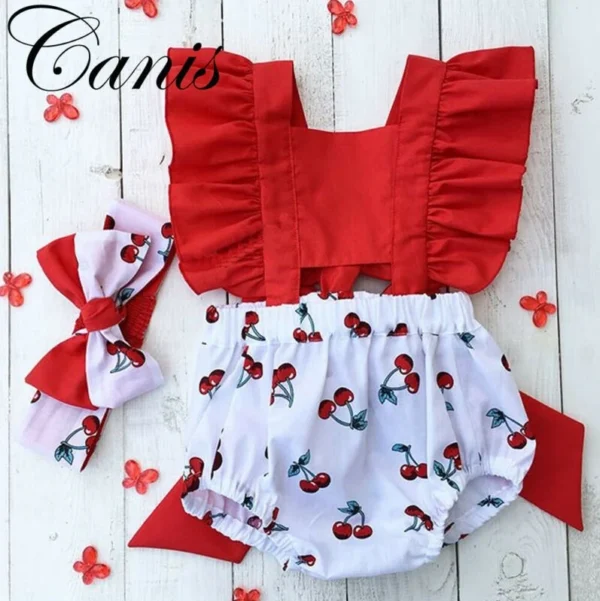 New Arrival 2pcs Red Flower Baby Clothing Newborn Baby Girls Lace Backless Romper Dress Jumpsuit Outfits Clothes 0-24M - Image 13