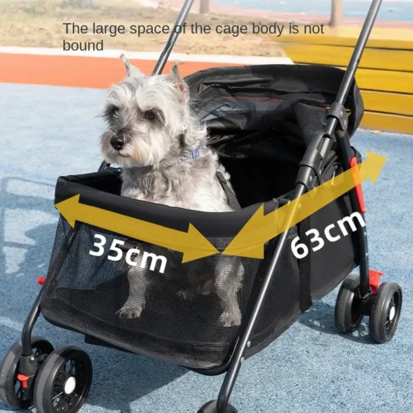 Pet Cat and Dog Universal Dog Carrier Bag Large Vision Car Dog Basket Universal Pulley Pet Stroller Lightweight FoldingCage - Image 6