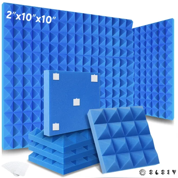 Studio Monitor Acoustic 6/12/24 Pcs, Soundproof Foam Panel Sound Proof Insulation For Wall Room, Pyramid Acoustic Foam Panels - Image 14