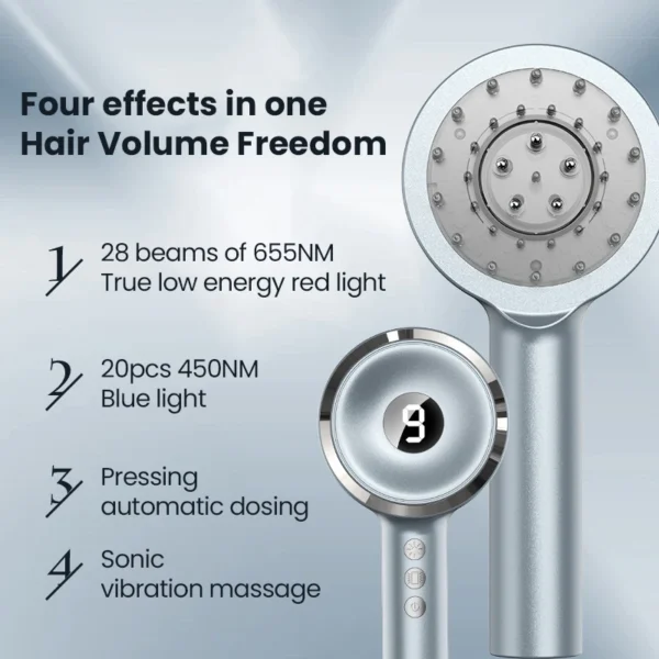 Household Hair Growth Comb Laser Medicine Scalp Care Massage Comb Red Light Blue Head Health Essence Hair Growth Instrument - Image 4