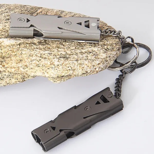 Portable Whistle 180 db Aluminum Alloy Double Tube Lifesaving Emergency SOS Safety Survival Tool Kit Outdoor Camping Equipment - Image 6
