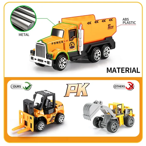 Big Construction Container Transporter Playset With 6PCS Mini Vehicle Carrier Truck Engineering Car Model Toys For Kids Gifts - Image 5