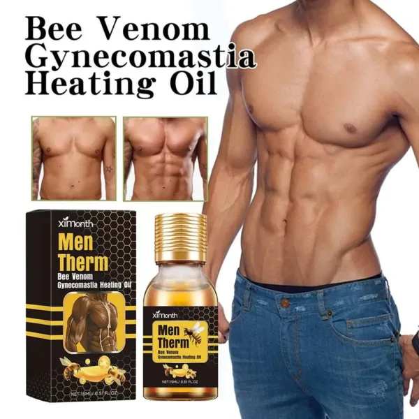 15ml Men Bee Gynecomastia Heating Oil Breast Shaping Breast Firm Massage Serum Breast Tighten Oil Skin Care - Image 3