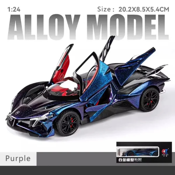 New 1:24 Apollo Evo Alloy Car Model Simulation Sound And Light Pull Back Toy Car Metal Sports Car Boys Collection Ornaments Gift - Image 9
