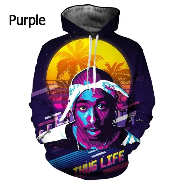 Hip Hop Rapper Tupac 3D Printed Hoodie Men/Women Casual Fashion Hooded Kids Pullover Sweatshirts Oversized Unisex Clothing - Image 8