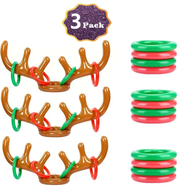 Inflatable Reindeer Antler Ring Toss Game for Christmas Kids Adults Family Party Favors Outdoor Indoor Ring Toss Xmas Games Toys - Image 8