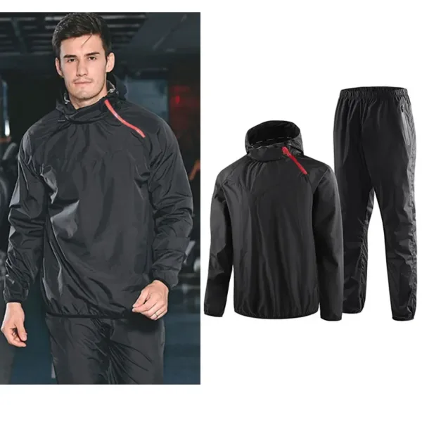 UETEEY Sauna Suit Gym Set Men Full Body Sweating Sportswear Women Boxing Running Training Fitness Weight Loss Unisex Tracksuit - Image 8