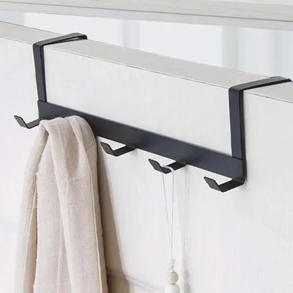 Hooks Over The Door 5 Hooks Home Bathroom Organizer Rack Clothes Coat Hat Towel Hanger Bathroom Kitchen Accessories Holder Rack - Image 8