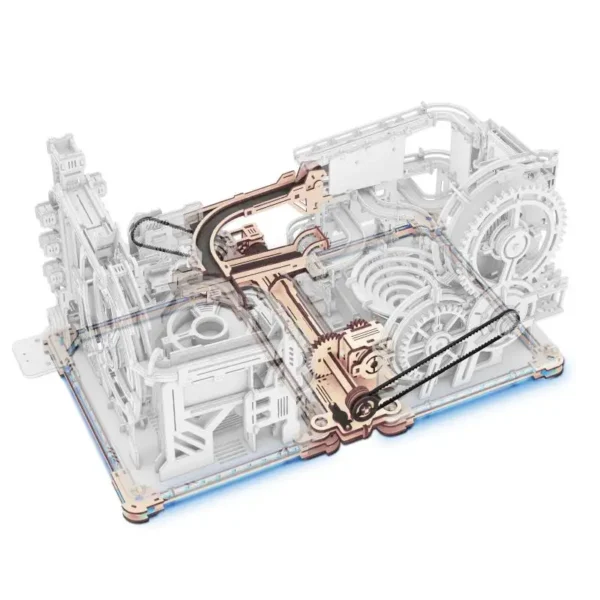 ROBOTIME Rokr Electric Marble Run with Light 3D Puzzle Toys Marble Spaceport Gifts for Kids Children Connect With Night City - Image 6