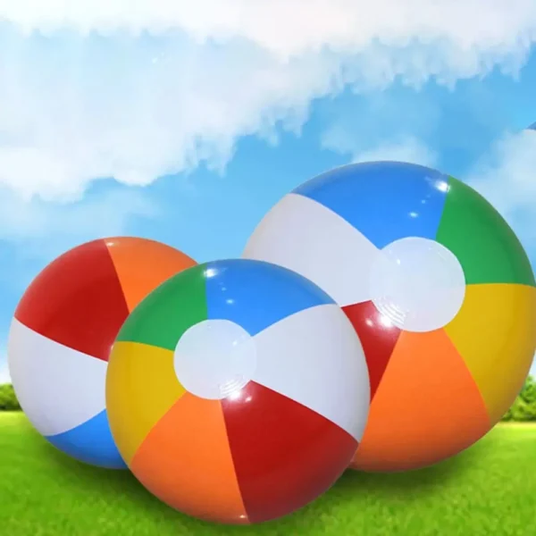 PVC Inflatable Beach Ball Swimming Pool Toy 40cm Big Rainbow Beach Ball 30cm Colourful Inflatable Pool Ball Kids - Image 6