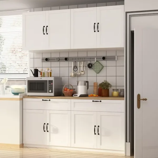 Kitchen cupboard with Wall Mounted Storage Sideboard, Freestanding Wall Storage Cabinet with Shelves, 8 Doors & 2 Drawers - Image 6