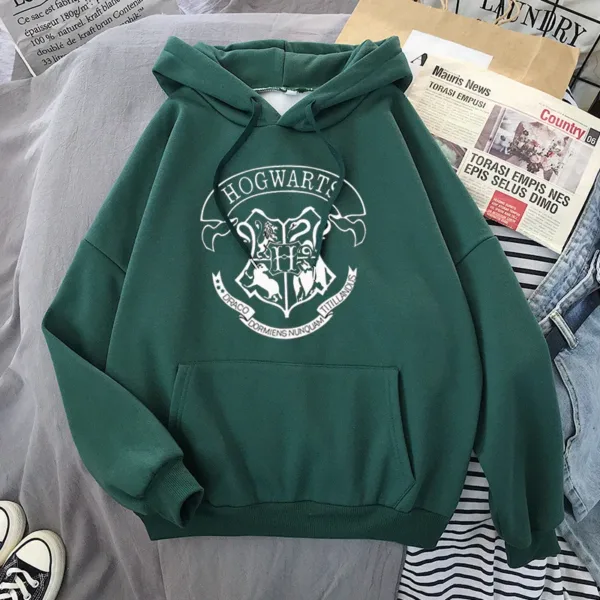 Fashion y2k Hogwarts Printed Hoodies Women Sweatshirt Autumn Winter Long Sleeves Plus Velvet Casual Loose Fleece Tops Oversized - Image 12