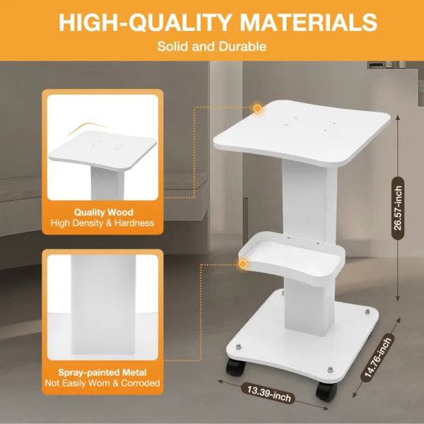 CNCEST Kitchen Storage Shelf with Wheels Chic Home Trolley with Storage Basket Classic Home Kitchen Accessories - Image 3