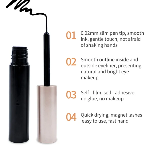 REDSIREN 5Pairs Magnetic Eyelashes With Eyeliner Reusable Thick Natural Eye Lashes New 5Piece Magnet False Eyelashes - Image 13