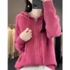 Zip-up Hoodies And Sweatshirts For Women Merino Wool Long Sleeve Sweaters Ladies Clothes Knitted Jumpers New Arrivals Outerwears - Image 10