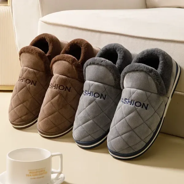 Big Size 47 48 49 50 Men Winter Warm Slippers Waterproof Large Size Home Bedroom Casual Shoes House Indoor Non Slip Slides - Image 5